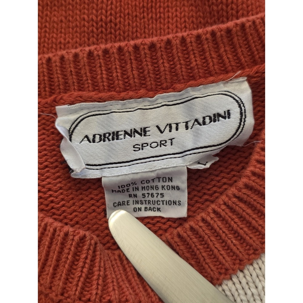 Adrienne Vittadini Sport Vintage Women's Large Grand‎ Prix Knit  Sweater Sku28 - Picture 6 of 6